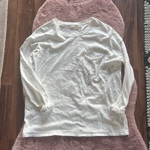 Free People White Long Sleeve Top with Pocket